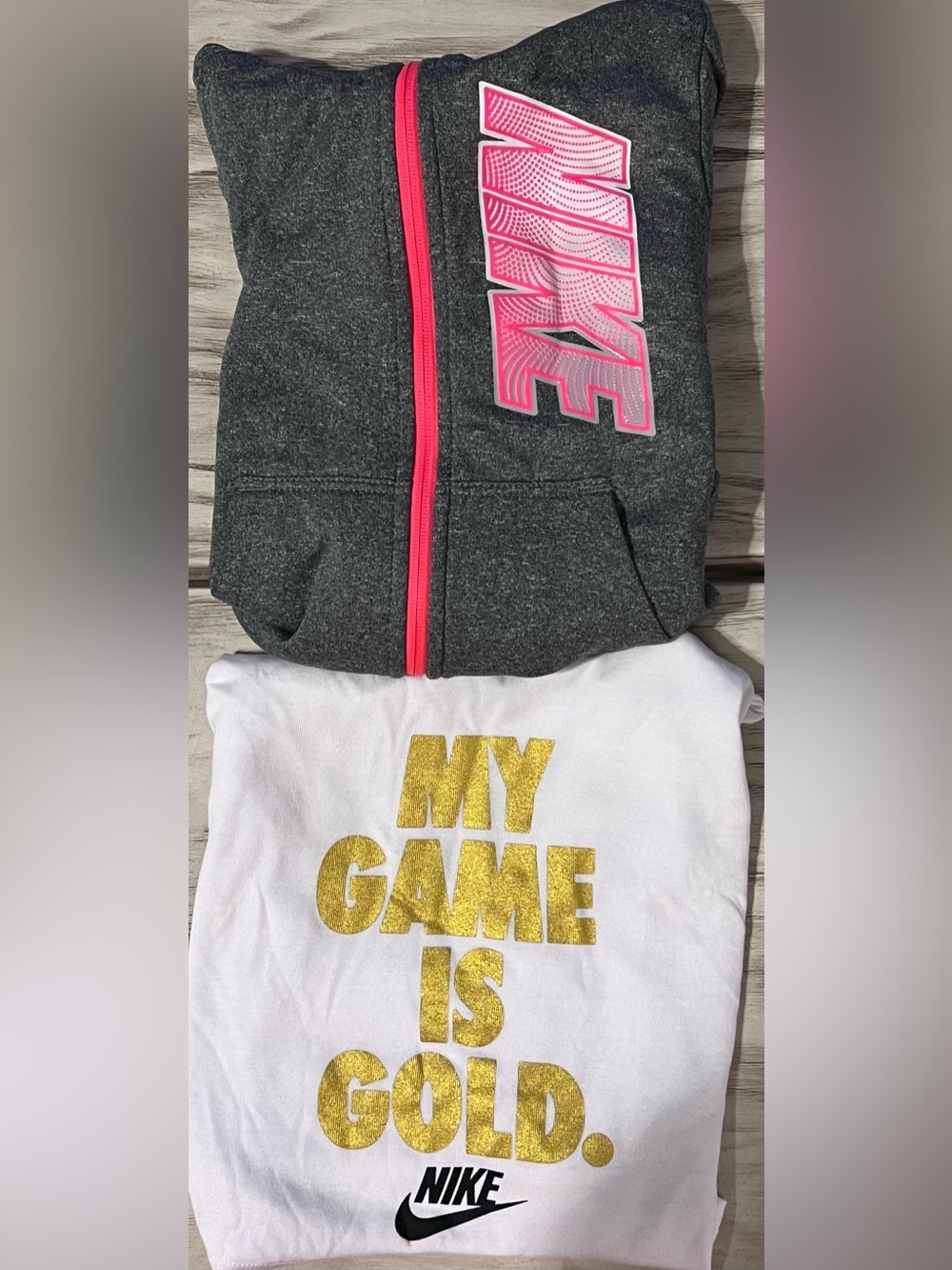 Nike Girls Size 5 Dri-FIT Hoodie & Long Sleeve Tee 2-Piece Bundle
